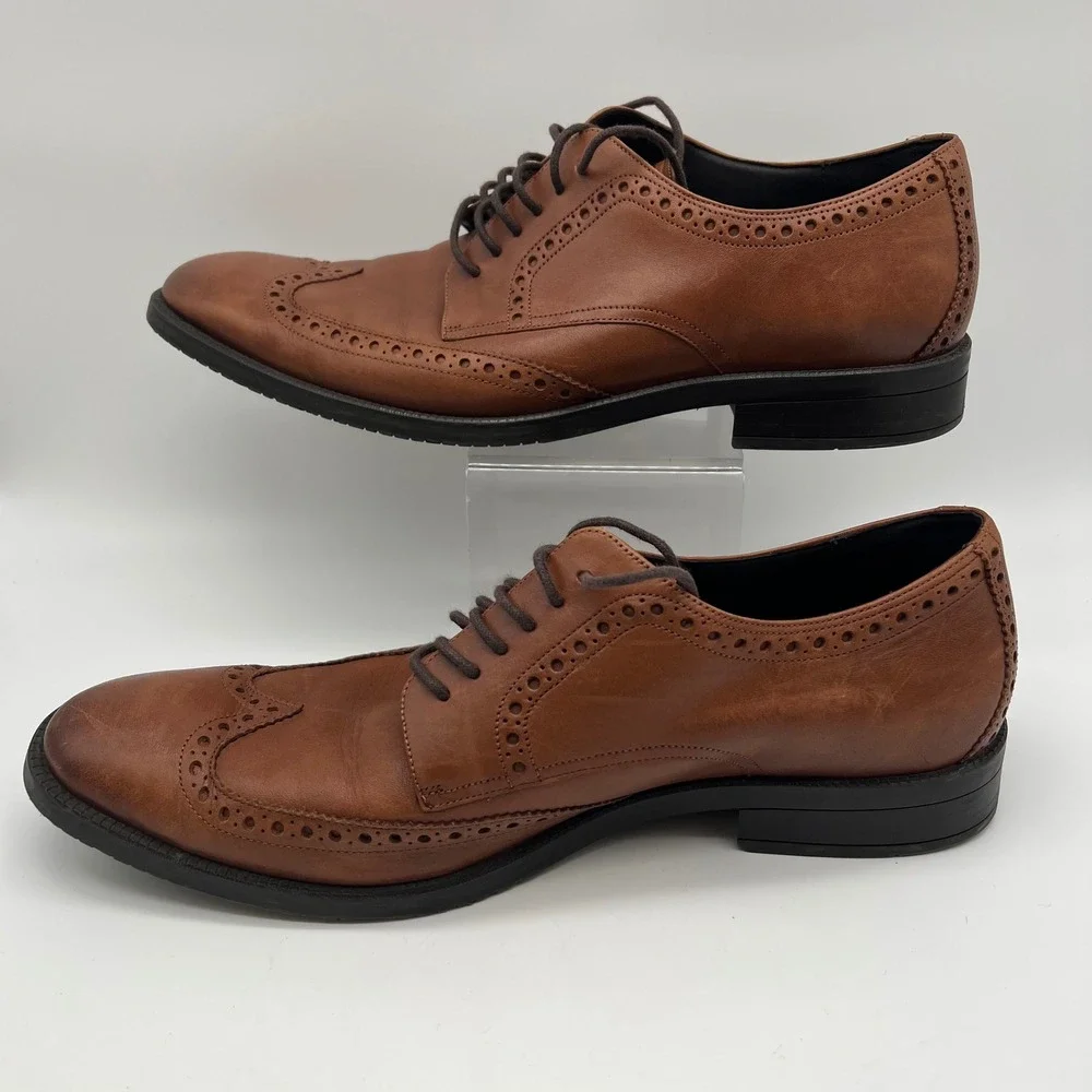 Cole Haan Grand 360 Wingtip Oxford Mens 11.5M British Tan Leather C34598